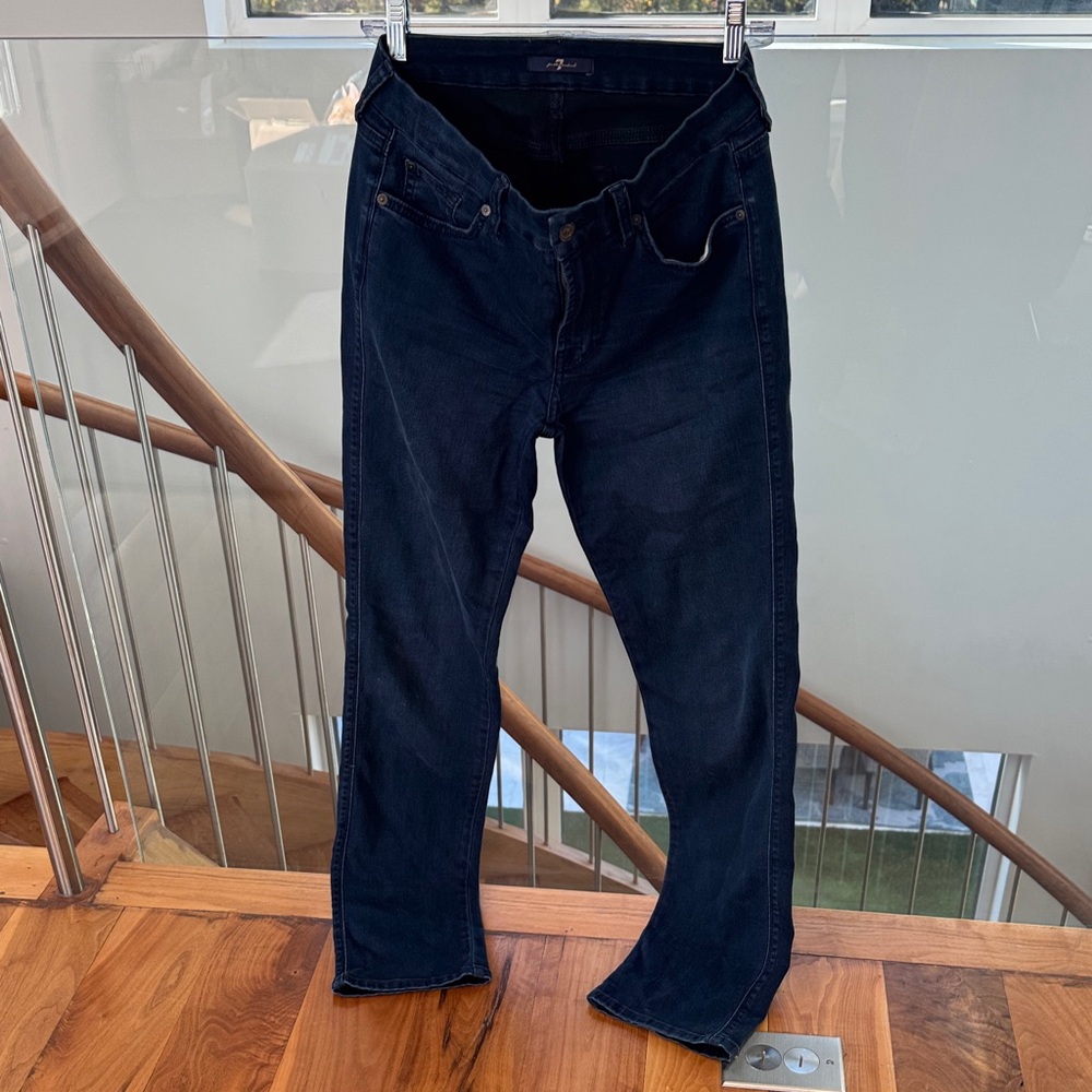 7 For All Mankind Dark Blue Straight Leg Jeans